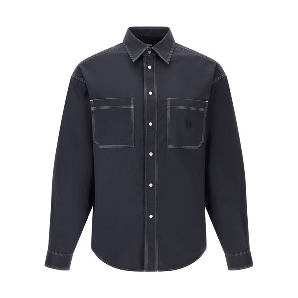 Fendi Blue Cotton Men's Blouse